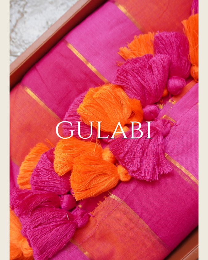 Gulabi Pink Mul Saree