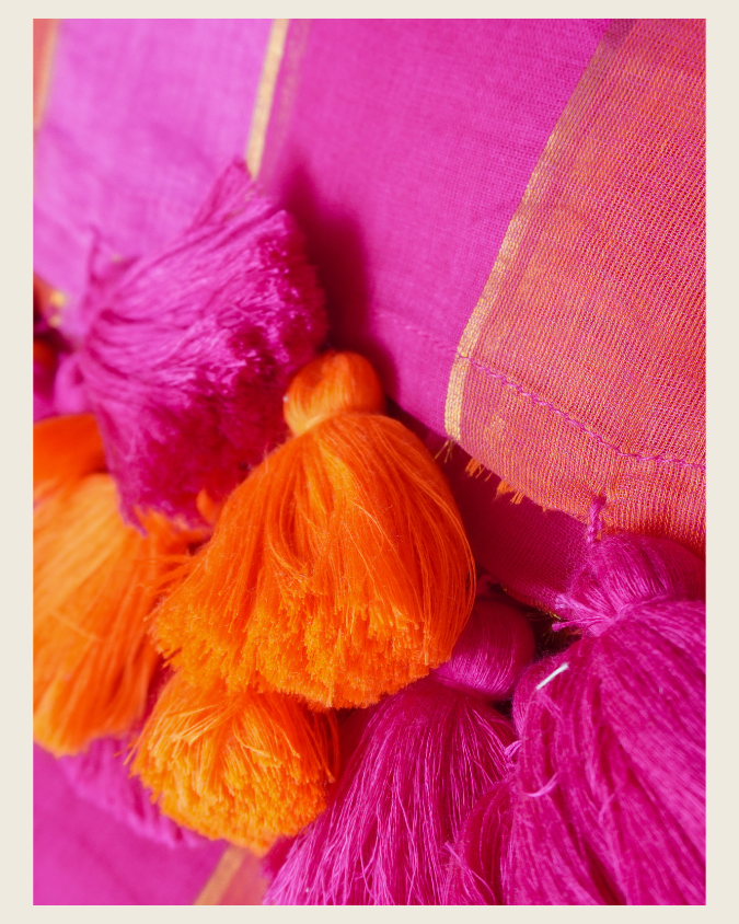 Gulabi Pink Mul Saree