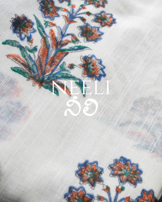 Neeli Linen Saree