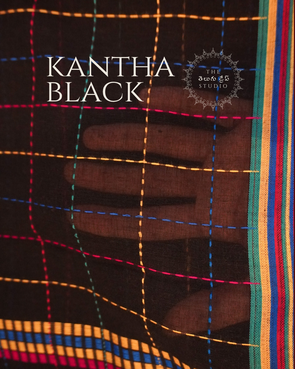 Kantha Black Saree