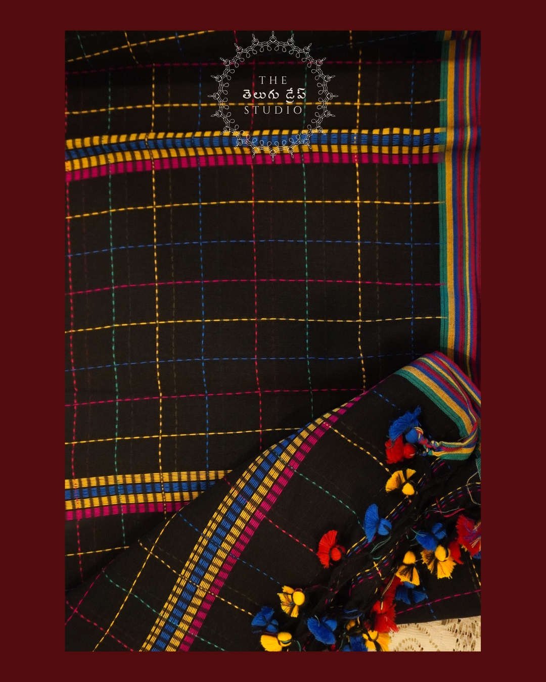 Kantha Black Saree