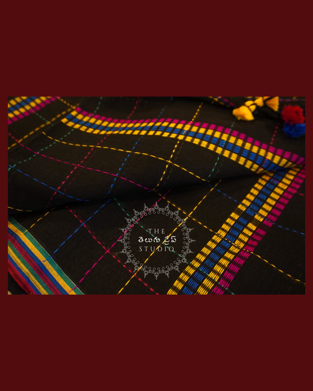 Kantha Black Saree