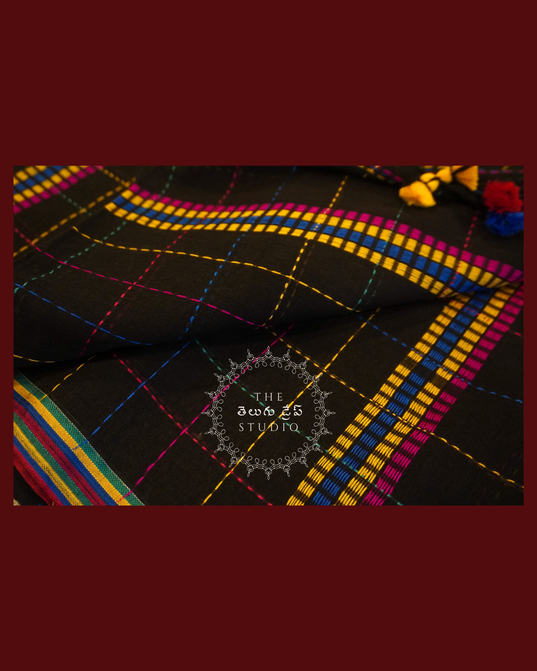 Kantha Black Saree