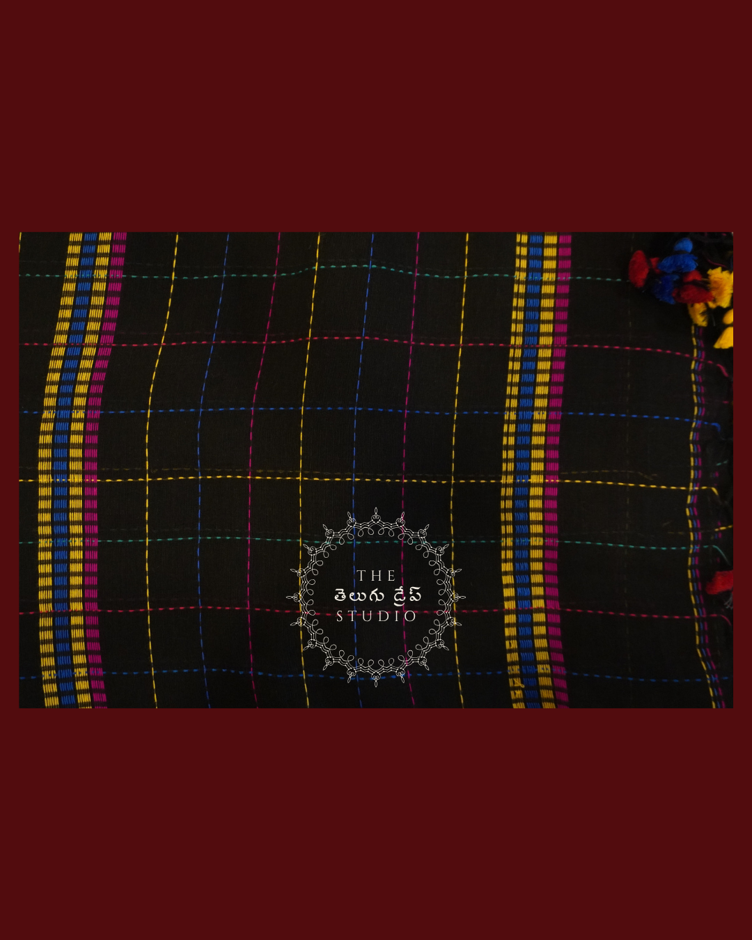 Kantha Black Saree